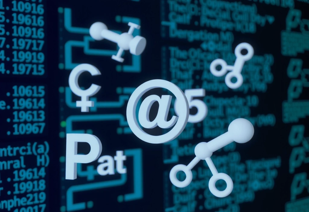 Intellectual property symbols on a digital background